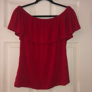 Flowy Red Off The Shoulder Top